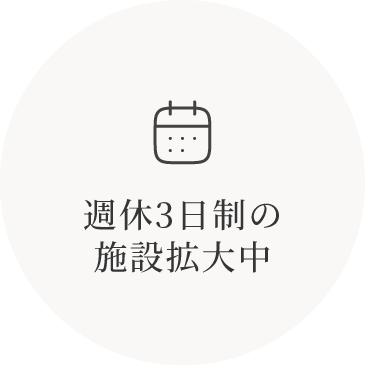 週休3日制の施設拡大中