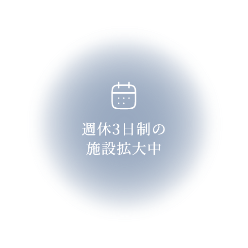 週休3日制の施設拡大中